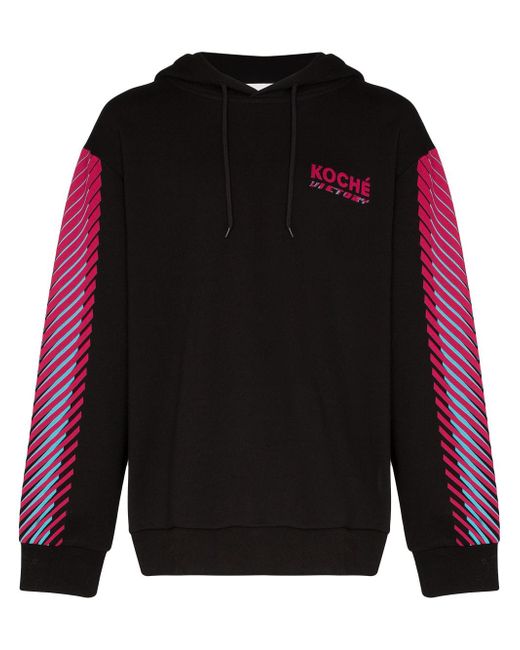 Koché stripe logo print hoodie