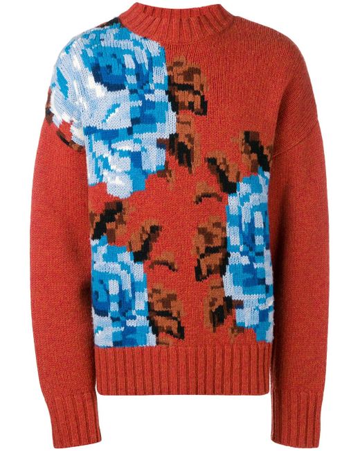 AMI Alexandre Mattiussi Oversize Flowers Sweater