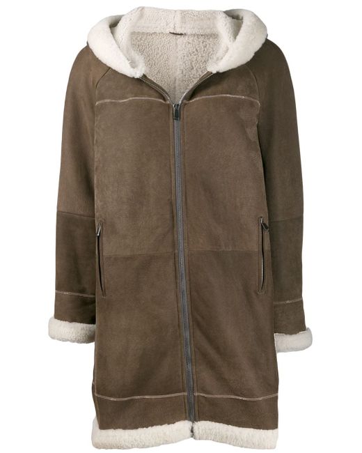 Brunello Cucinelli hooded shearling coat