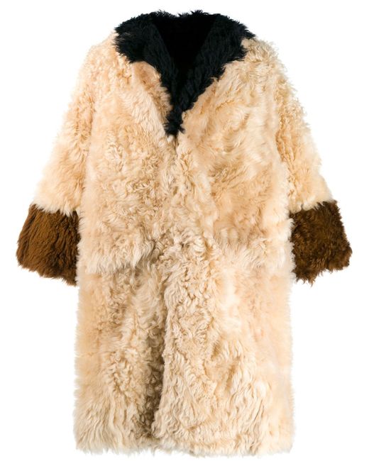 Marni panelled fur coat