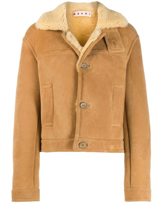 Marni shearling button-up short coat