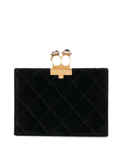 Alexander McQueen quilted two-ring pouch