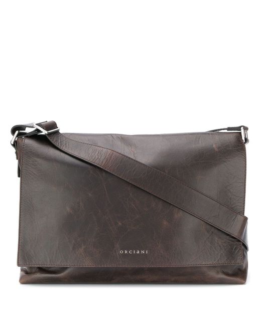 Orciani creased laptop bag