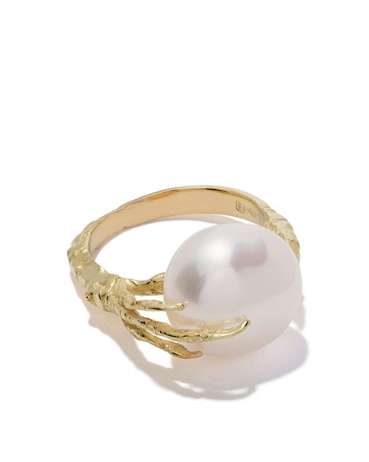 Wouters & Hendrix 18kt gold claw pearl ring