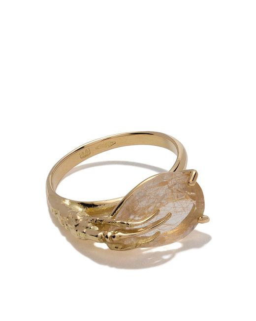 Wouters & Hendrix 18kt gold claw quartz ring