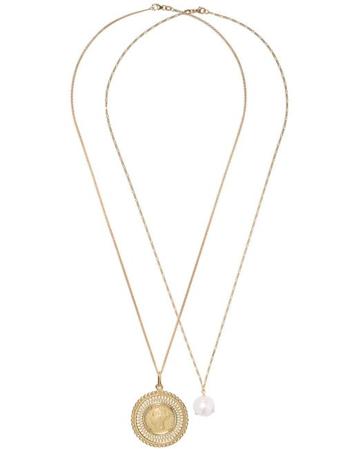 Wouters & Hendrix 18kt gold pearl and coin pendant necklace