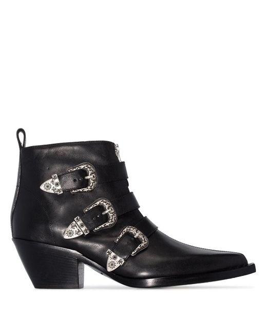 R13 buckle-detail ankle boots