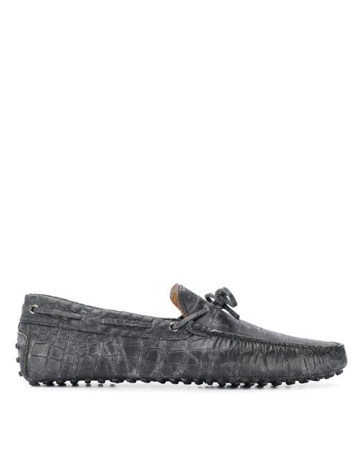 Tod's embossed pattern driving loafers