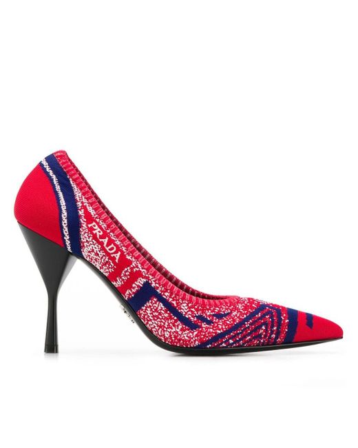 Prada knitted pointed pumps