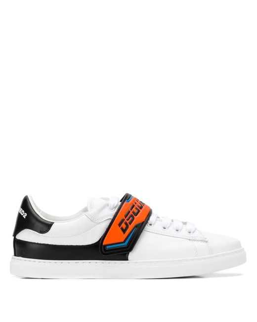 Dsquared2 branded strap lo-top sneakers