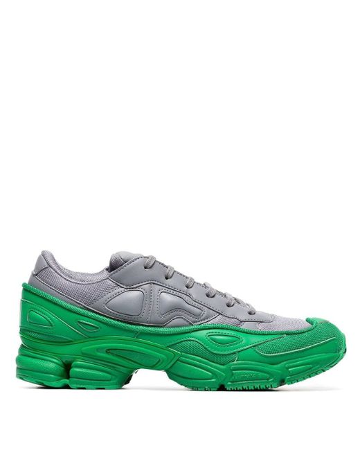Adidas By Raf Simons green and Ozweego leather sneakers