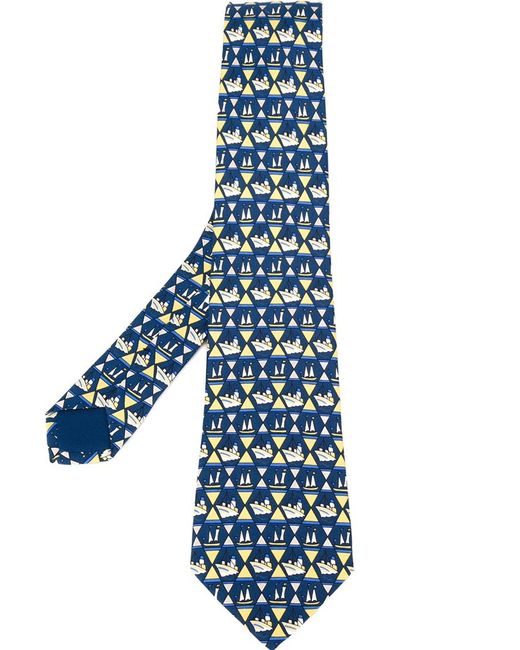 Hermès ship print tie