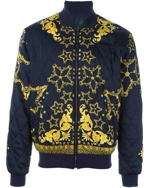 Versace Collection baroque star bomber jacket