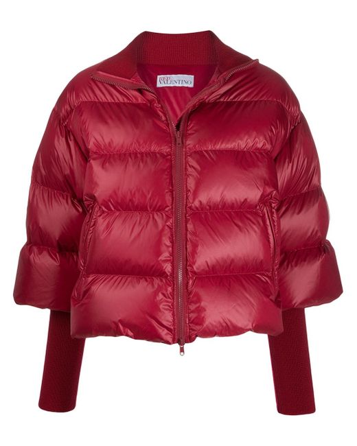 RED Valentino jersey cuff puffer jacket