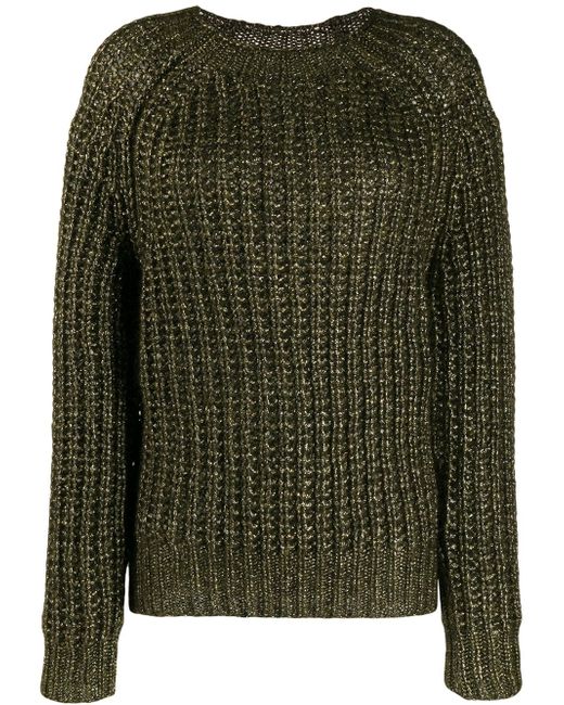 Forte-Forte lamé ribbed knit sweater