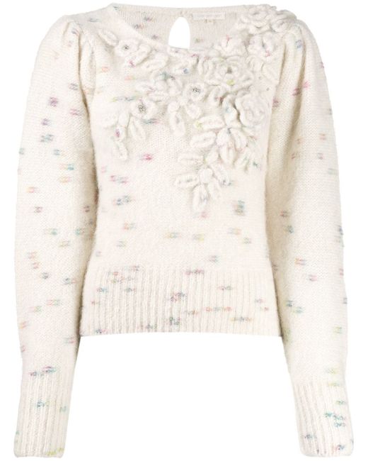 Loveshackfancy fitted embroidered jumper