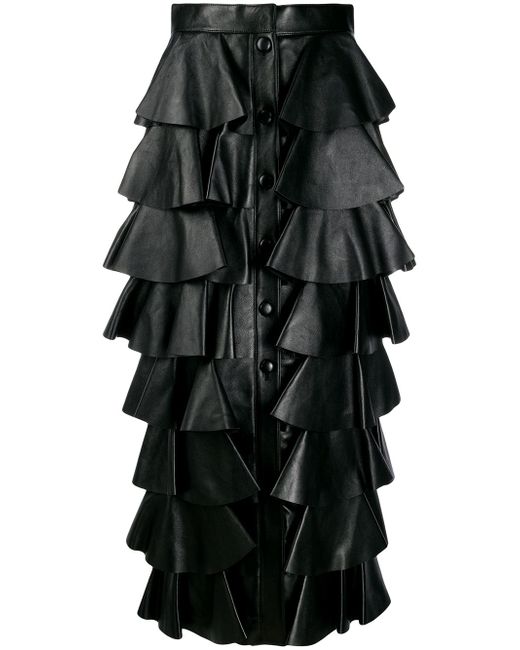 Saint Laurent long tiered ruffle skirt