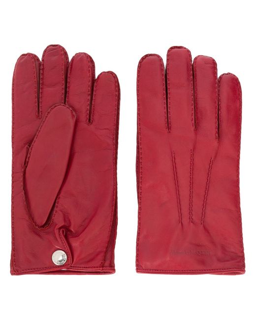 Alexander McQueen logo embossed gloves