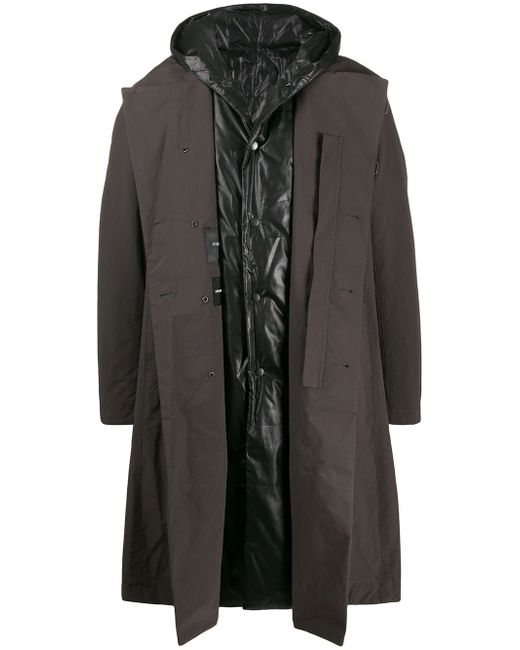 Attachment hooded layered coat