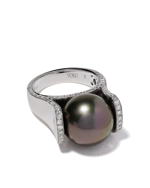 Yoko London 18kt gold Twilight Tahitian pearl and diamond ring