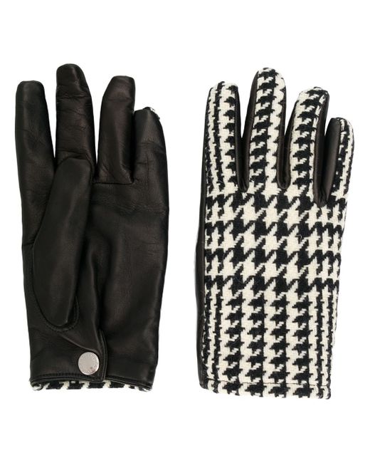 Alexander McQueen houndstooth panel gloves