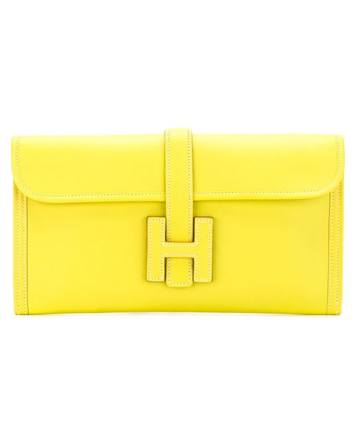 Hermès embossed logo clutch