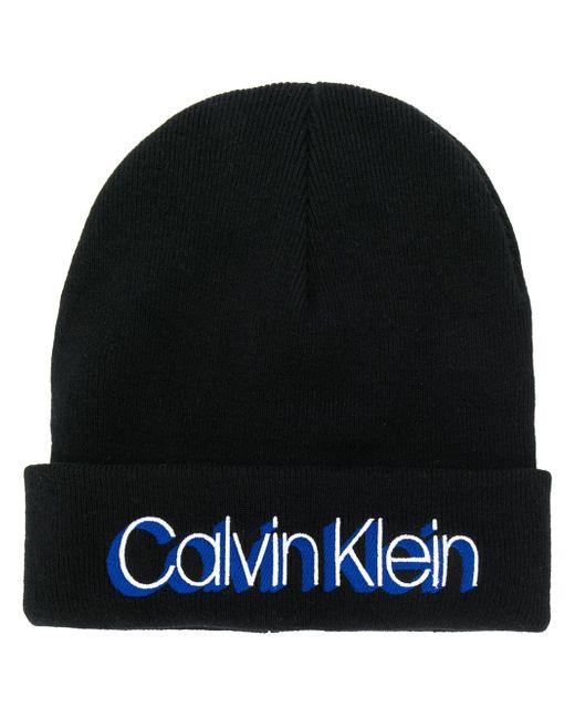 Calvin Klein logo print beanie