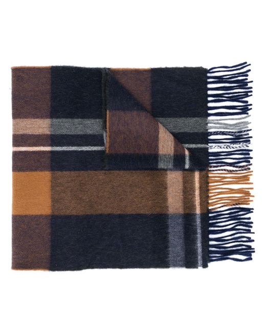 Begg & Co. checked fringed scarf