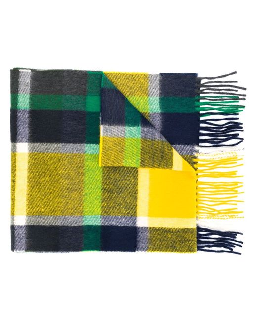 Begg & Co. checkered fringed scarf