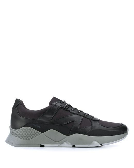 Canali panelled lace-up sneakers