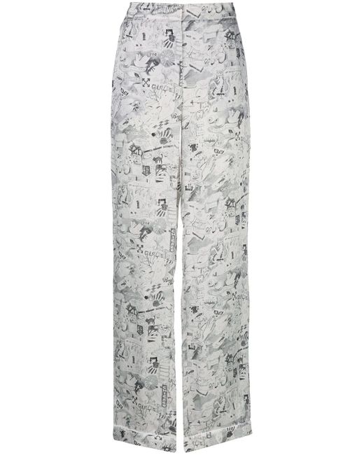 Off-White sketch print straight-leg trousers