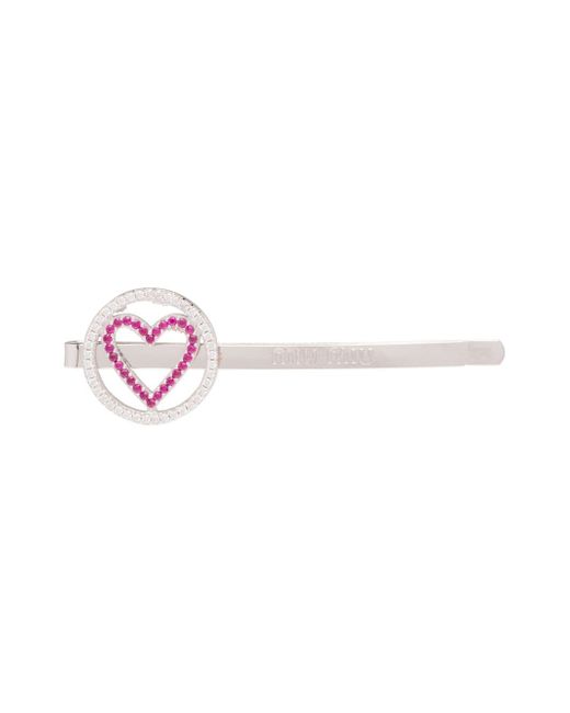 Miu Miu strass heart hair clip