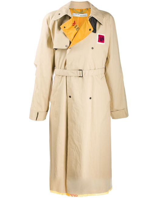 Off-White contrast lapel trench coat
