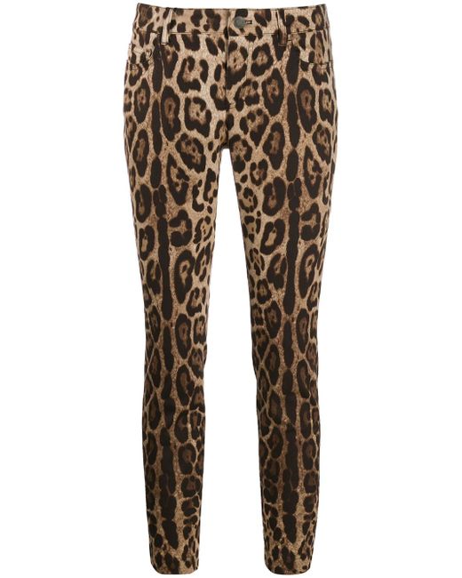 Dolce & Gabbana leopard print cropped jeans