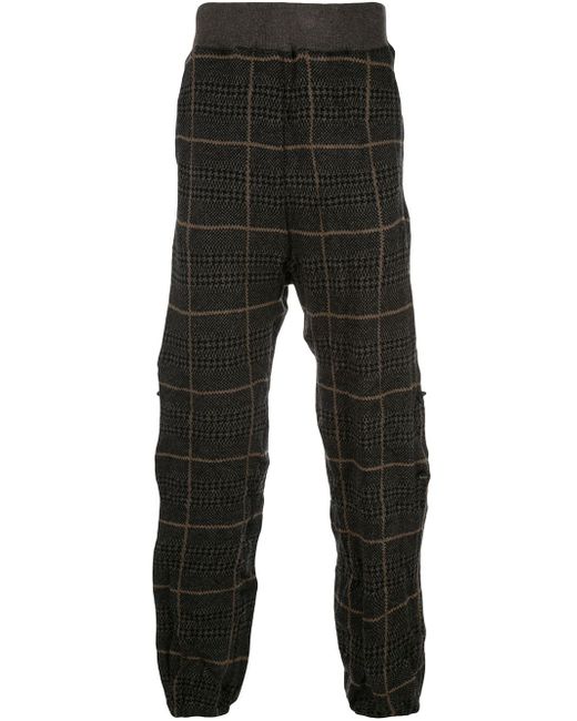 Undercover check pattern track pants