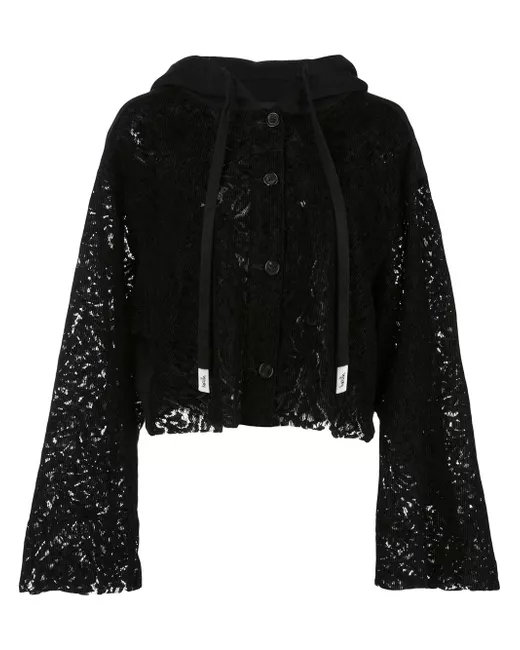 Haculla cropped lace see through hoodie
