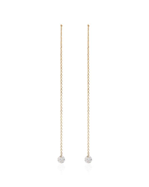 Persée 18kt yellow gold and diamond drop thread earrings