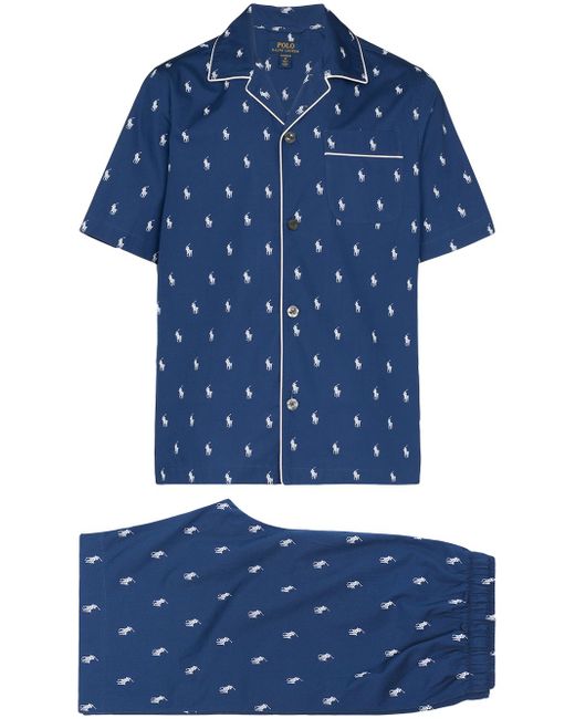 Polo Ralph Lauren logo print pyjama set