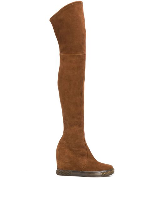 Casadei over-the-knee wedge boots