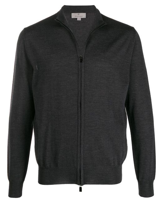 Canali zip-front long-sleeve cardigan