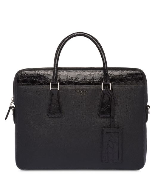 Prada zip-around logo briefcase