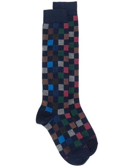 Altea square-patterned long socks