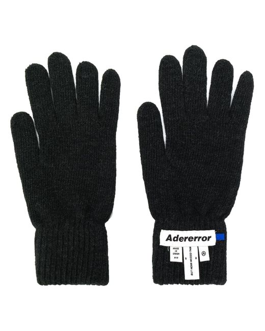 Ader Error logo patch knit gloves