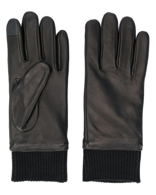 Calvin Klein Jeans plain leather gloves
