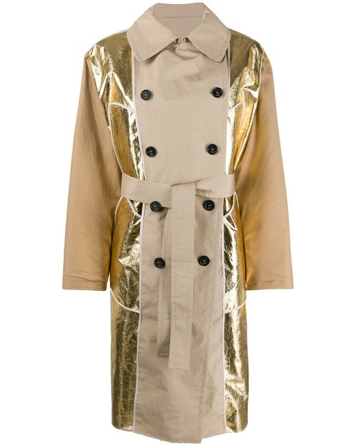 N.21 metallic panel trench coat