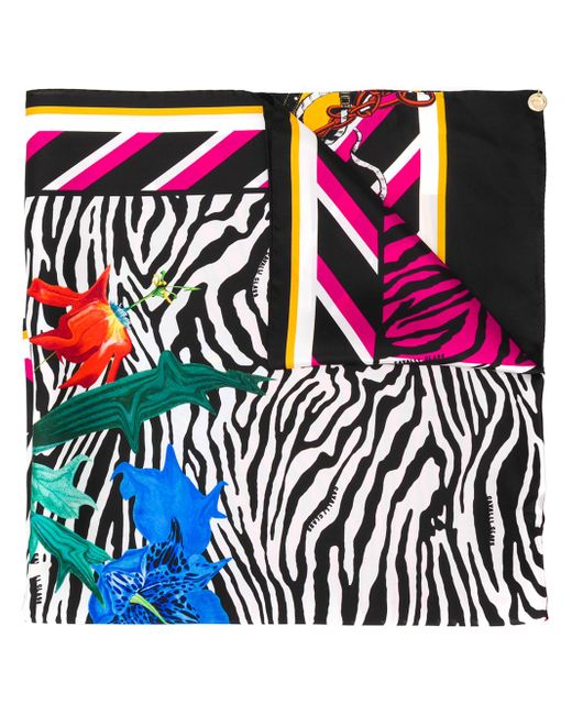 Class Roberto Cavalli zebra floral print scarf