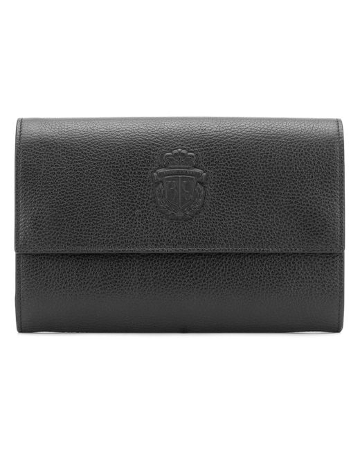 Billionaire logo embossed travel wallet Black
