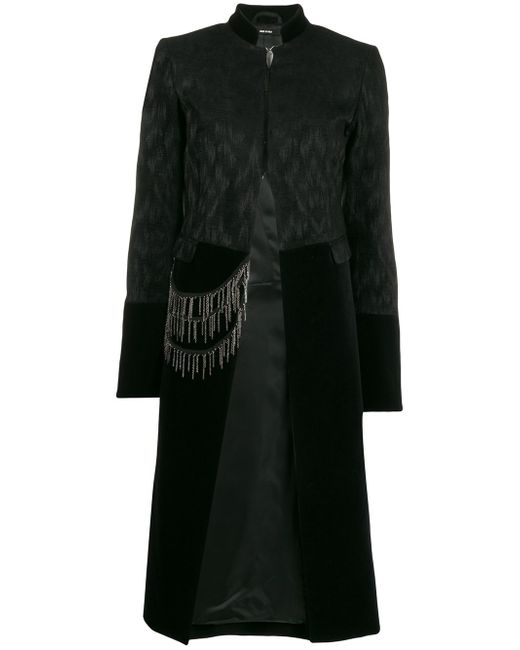 Isabel Benenato chain-detail long coat Black