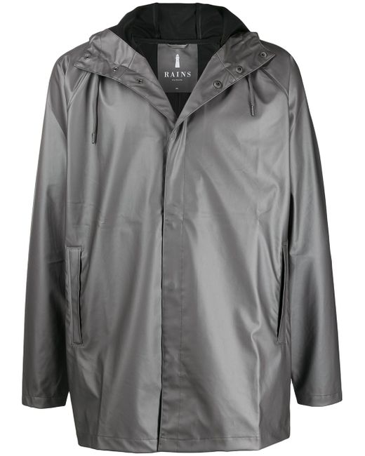 Rains hooded short coat Grey