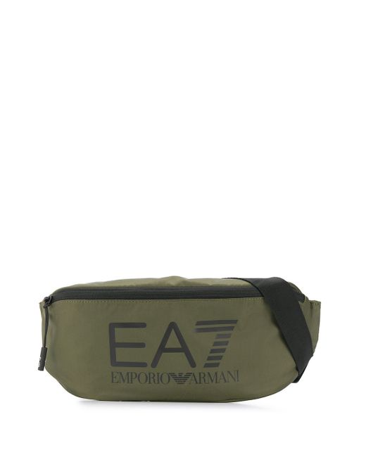Ea7 logo print belt bag Green